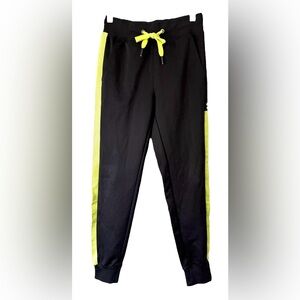 Psycho Bunny Women’s Jogger Sweatpants Size XXS Black And Neon Yellow